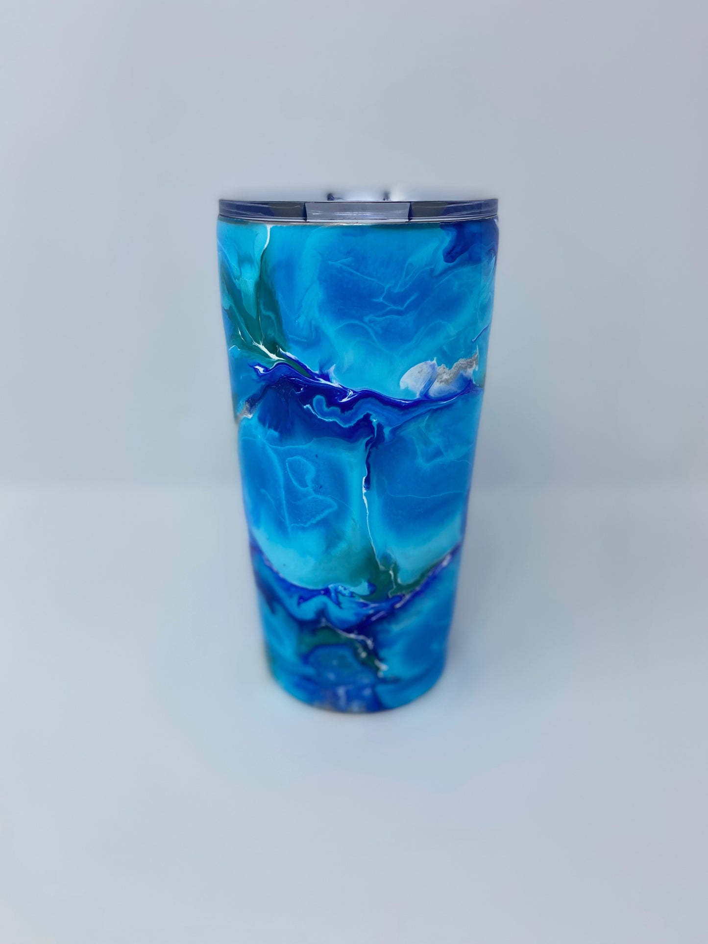 Blue & Silver Swirl Tumbler