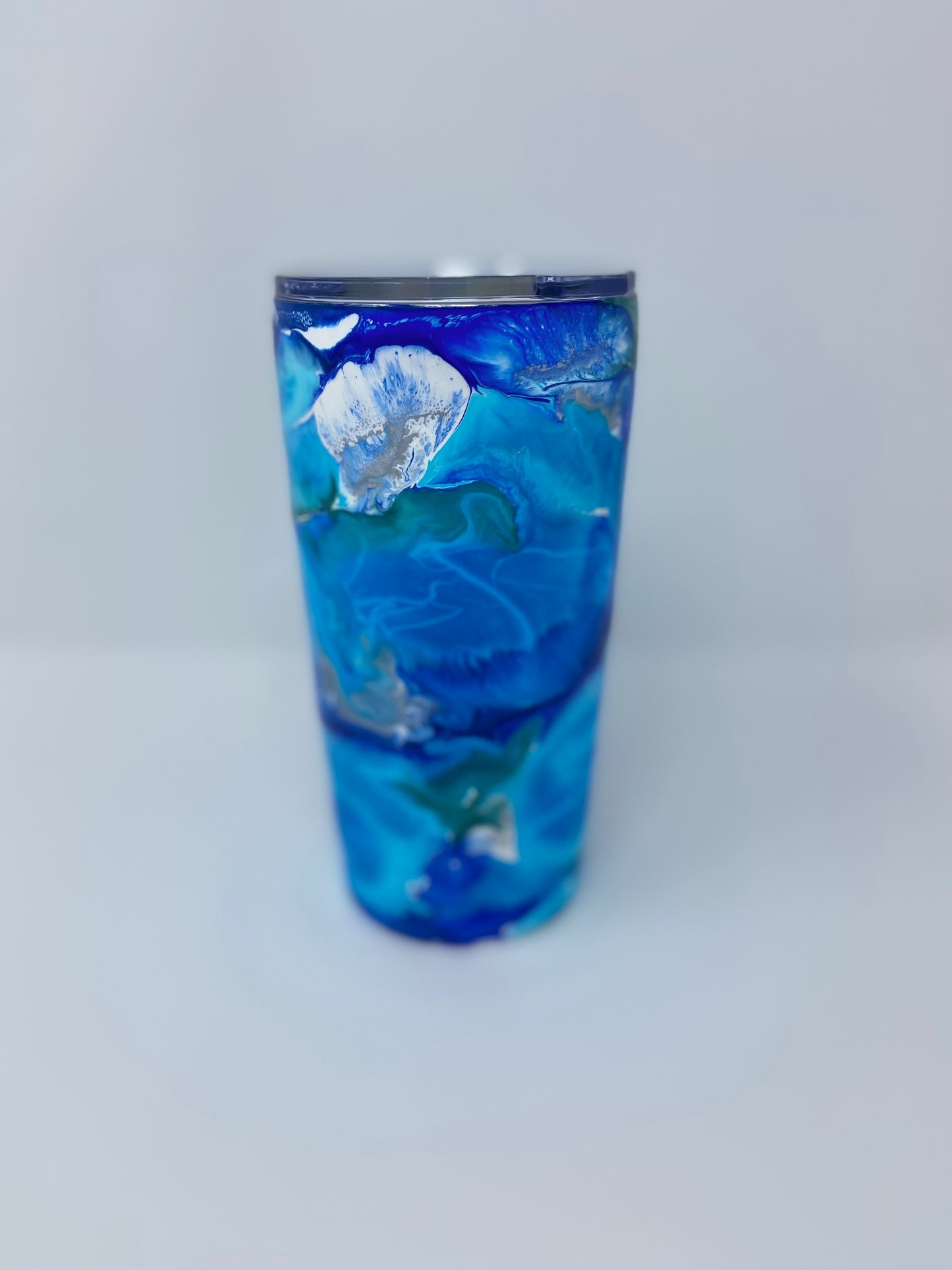 Blue & Silver Swirl Tumbler