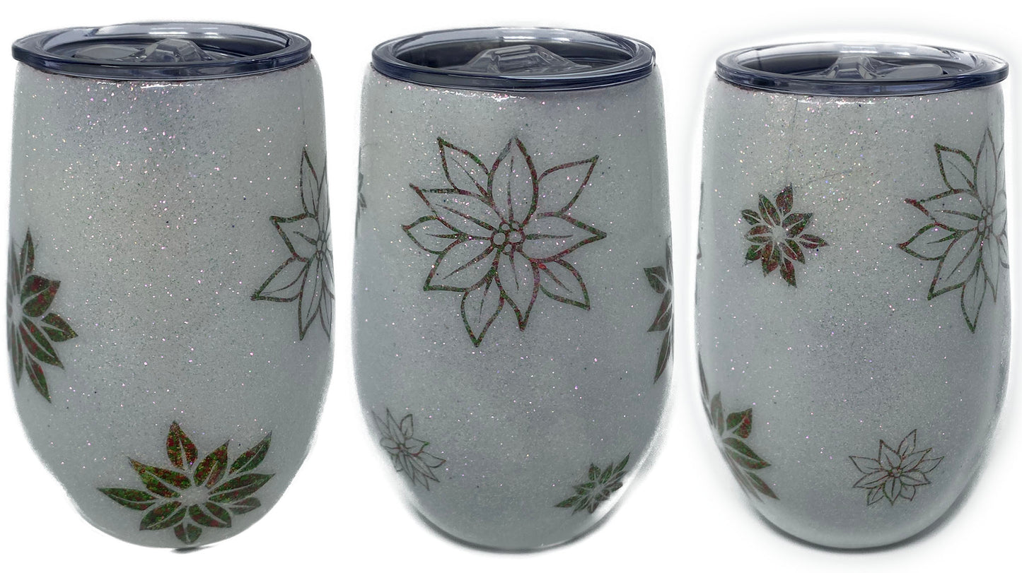 Poinsettia Stemless Wine Tumbler
