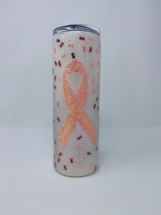 Cancer Sucks Tumbler - Breast Cancer Ribbon