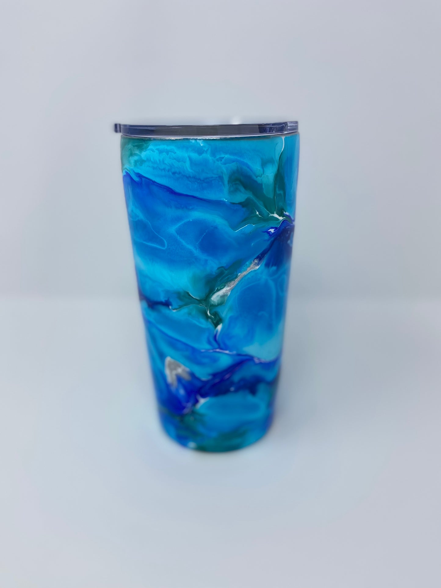 Blue & Silver Swirl Tumbler