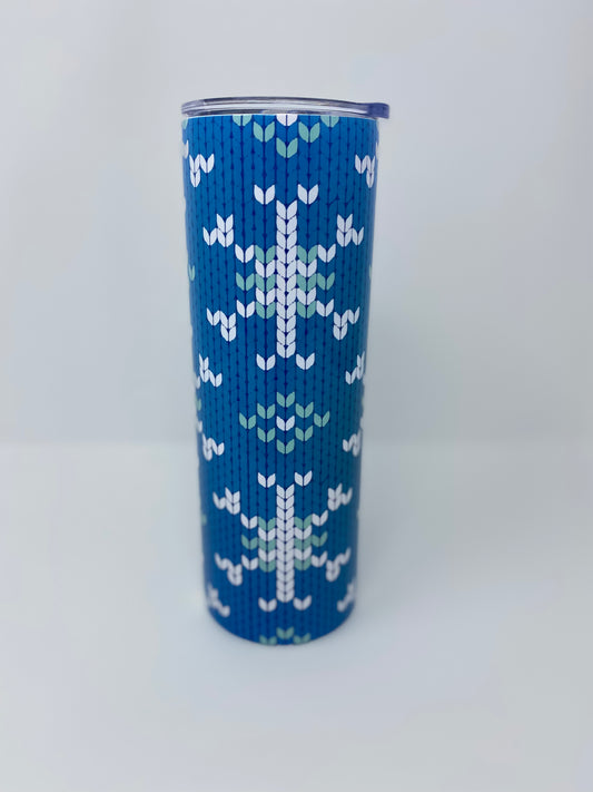 Blue Christmas Sweater Tumbler